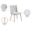  Color_Cream/ Brushed Gold -- Eleanor Cream Linen Textured Fabric Upholstered Dining Chair IMAGE 9