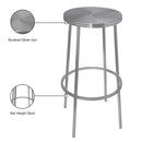 Meridian Tyson Silver Iron Bar Stool IMAGE 7