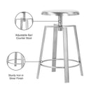  Color_Silver -- Lang Silver Iron Adjustable Bar / Counter Stool IMAGE 10