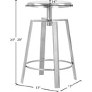  Color_Silver -- Lang Silver Iron Adjustable Bar / Counter Stool IMAGE 9