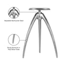  Color_Silver -- Clara Silver Aluminum Adjustable Bar / Counter Stool IMAGE 8