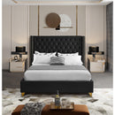  Color_Black  Size_King  -- Barolo Black Velvet Upholstered King Bed IMAGE 4