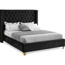  Color_Black  Size_Queen  -- Barolo Black Velvet Upholstered Queen Bed IMAGE 1