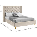  Color_Cream  Size_Full  -- Barolo Cream Velvet Upholstered Full Bed IMAGE 8
