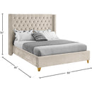  Color_Cream  Size_King  -- Barolo Cream Velvet Upholstered King Bed IMAGE 8
