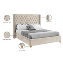 Meridian Barolo Cream Velvet Queen Bed IMAGE 9