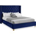  Color_Navy  Size_Full  -- Barolo Navy Velvet Upholstered Full Bed IMAGE 1
