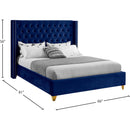  Color_Navy  Size_Full  -- Barolo Navy Velvet Upholstered Full Bed IMAGE 8