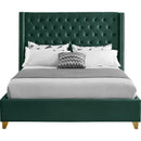  Color_Green  Size_King  -- Barolo Green Velvet Upholstered King Bed IMAGE 3