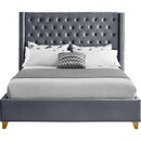  Color_Grey  Size_King  -- Barolo Grey Velvet Upholstered King Bed IMAGE 3