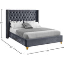  Color_Grey  Size_King  -- Barolo Grey Velvet Upholstered King Bed IMAGE 8
