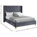 Meridian Barolo Grey Velvet King Bed IMAGE 8