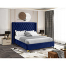  Color_Navy  Size_King  -- Barolo Navy Velvet Upholstered King Bed IMAGE 2