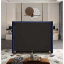  Color_Navy  Size_King  -- Barolo Navy Velvet Upholstered King Bed IMAGE 6