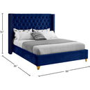  Color_Navy  Size_King  -- Barolo Navy Velvet Upholstered King Bed IMAGE 8