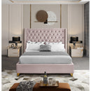 Color_Pink  Size_King  -- Barolo Pink Velvet Upholstered King Bed IMAGE 4