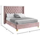  Color_Pink  Size_King  -- Barolo Pink Velvet Upholstered King Bed IMAGE 8