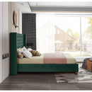  Color_Green  Size_Queen  -- Barolo Green Velvet Upholstered Queen Bed IMAGE 5