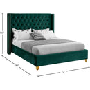  Color_Green  Size_Queen  -- Barolo Green Velvet Upholstered Queen Bed IMAGE 8