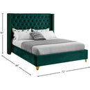 Meridian Barolo Green Velvet Queen Bed IMAGE 8