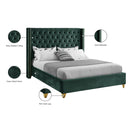 Meridian Barolo Green Velvet Queen Bed IMAGE 9