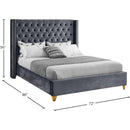 Meridian Barolo Grey Velvet Queen Bed IMAGE 8