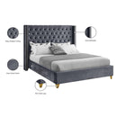 Color_Grey  Size_Queen  -- Barolo Grey Velvet Upholstered Queen Bed IMAGE 9