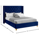  Color_Navy  Size_Queen  -- Barolo Navy Velvet Upholstered Queen Bed IMAGE 8