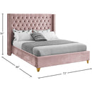  Color_Pink  Size_Queen  -- Barolo Pink Velvet Upholstered Queen Bed IMAGE 8