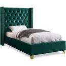  Color_Green  Size_Twin  -- Barolo Green Velvet Upholstered Twin Bed IMAGE 1