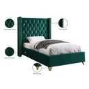  Color_Green  Size_Twin  -- Barolo Green Velvet Upholstered Twin Bed IMAGE 5