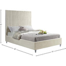  Color_Cream  Size_Queen  -- Candace Cream Velvet Upholstered Queen Bed IMAGE 8