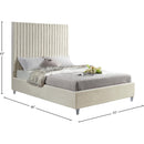Meridian Candace Cream Velvet Queen Bed IMAGE 8