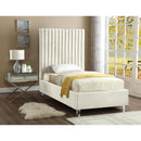  Color_Cream  Size_Twin  -- Candace Cream Velvet Upholstered Twin Bed IMAGE 2