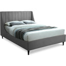  Color_Grey  Size_Full  -- Eva Grey Velvet Upholstered Full Bed IMAGE 1