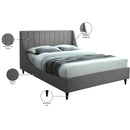 Meridian Eva Grey Velvet Full Bed IMAGE 9