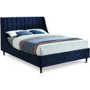  Color_Navy  Size_Full  -- Eva Navy Velvet Upholstered Full Bed IMAGE 1
