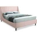  Color_Pink  Size_Full  -- Eva Pink Velvet Upholstered Full Bed IMAGE 1