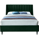  Color_Black/ Green  Size_King  -- Eva Green Velvet Upholstered King Bed IMAGE 3