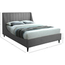 Meridian Eva Grey Velvet King Bed IMAGE 8