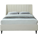  Color_Cream  Size_Queen  -- Eva Cream Velvet Upholstered Queen Bed IMAGE 3
