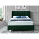  Color_Black/ Green  Size_Queen  -- Eva Green Velvet Upholstered Queen Bed IMAGE 4