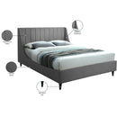  Color_Grey  Size_Queen  -- Eva Grey Velvet Upholstered Queen Bed IMAGE 9