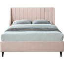  Color_Pink  Size_Queen  -- Eva Pink Velvet Upholstered Queen Bed IMAGE 3