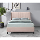  Color_Pink  Size_Queen  -- Eva Pink Velvet Upholstered Queen Bed IMAGE 4