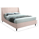 Meridian Eva Pink Velvet Queen Bed IMAGE 8
