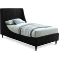  Color_Black Size_Twin -- Meridian Eva Upholstered Panel Bed IMAGE 1