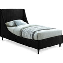  Color_Black  Size_Twin  -- Eva Black Velvet Upholstered Twin Bed IMAGE 1