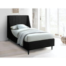  Color_Black  Size_Twin  -- Eva Black Velvet Upholstered Twin Bed IMAGE 2