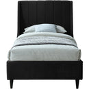  Color_Black  Size_Twin  -- Eva Black Velvet Upholstered Twin Bed IMAGE 3